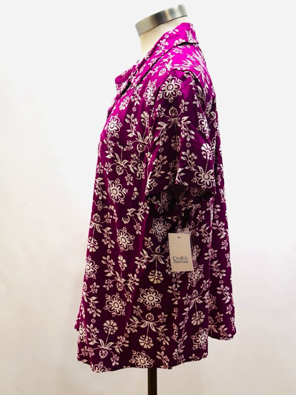 NWT CROFT&BARROW Women Short Sleeve Button Down Collared Floral Shirt Size XXL - Picture 9 of 12